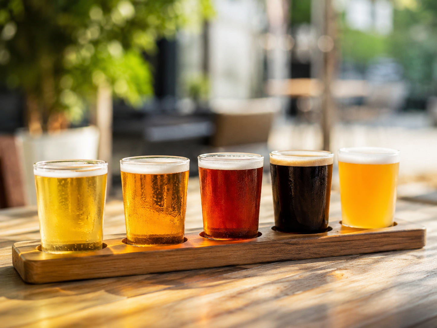 Tasting flight of Japanese craft beers